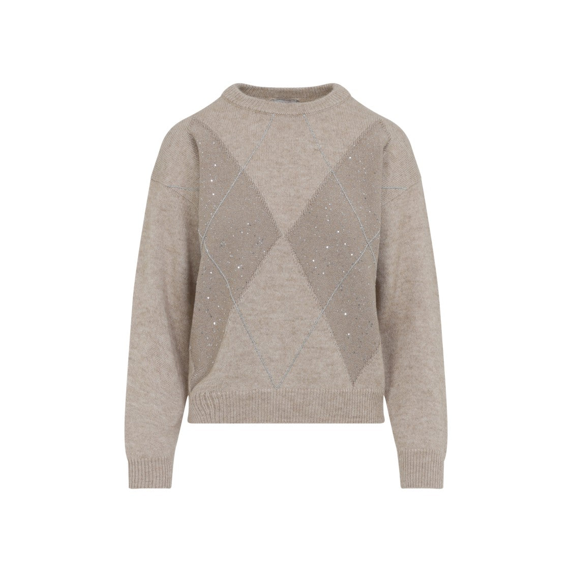 Peserico Argyle Knit Sweater With Sparkling Embellishments