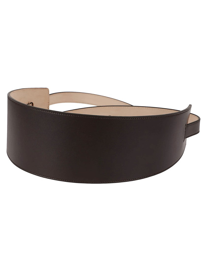 Max Mara Structured Dark Brown Belt With Minimalist Design