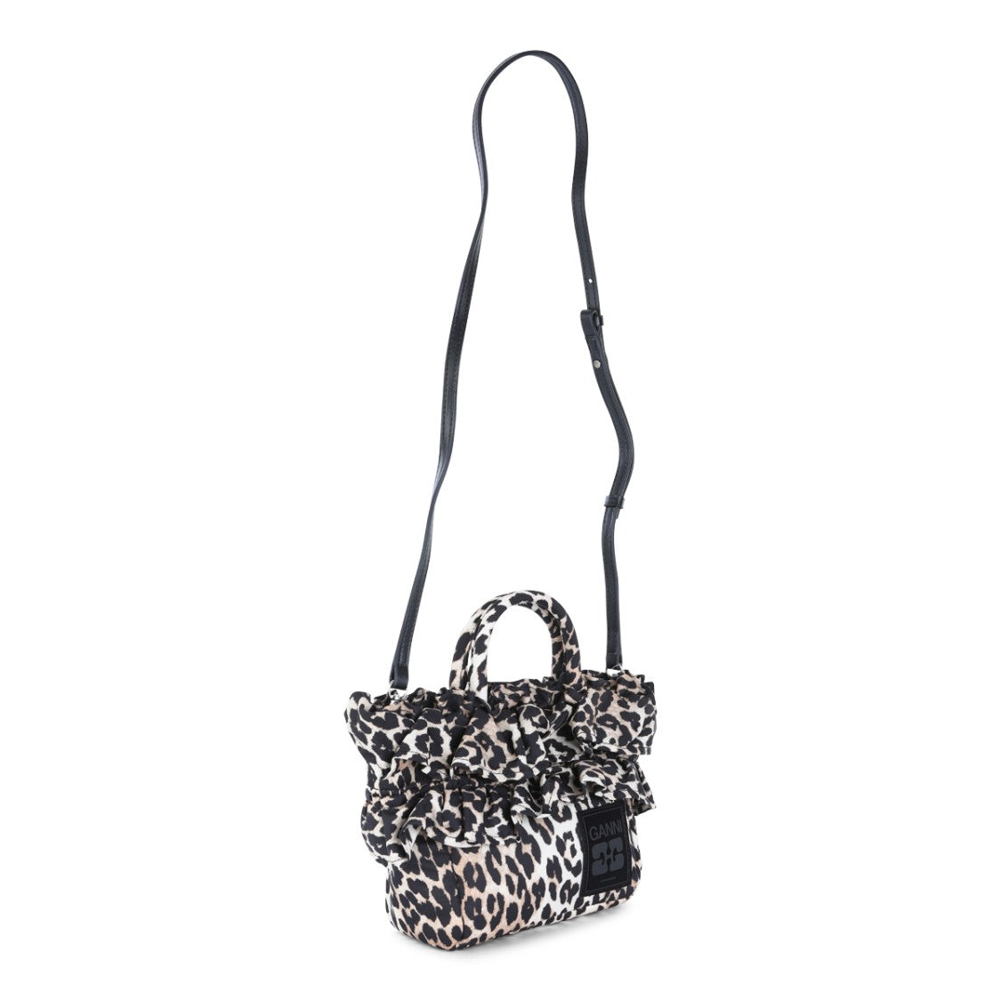Ganni Leopard Print Satchel