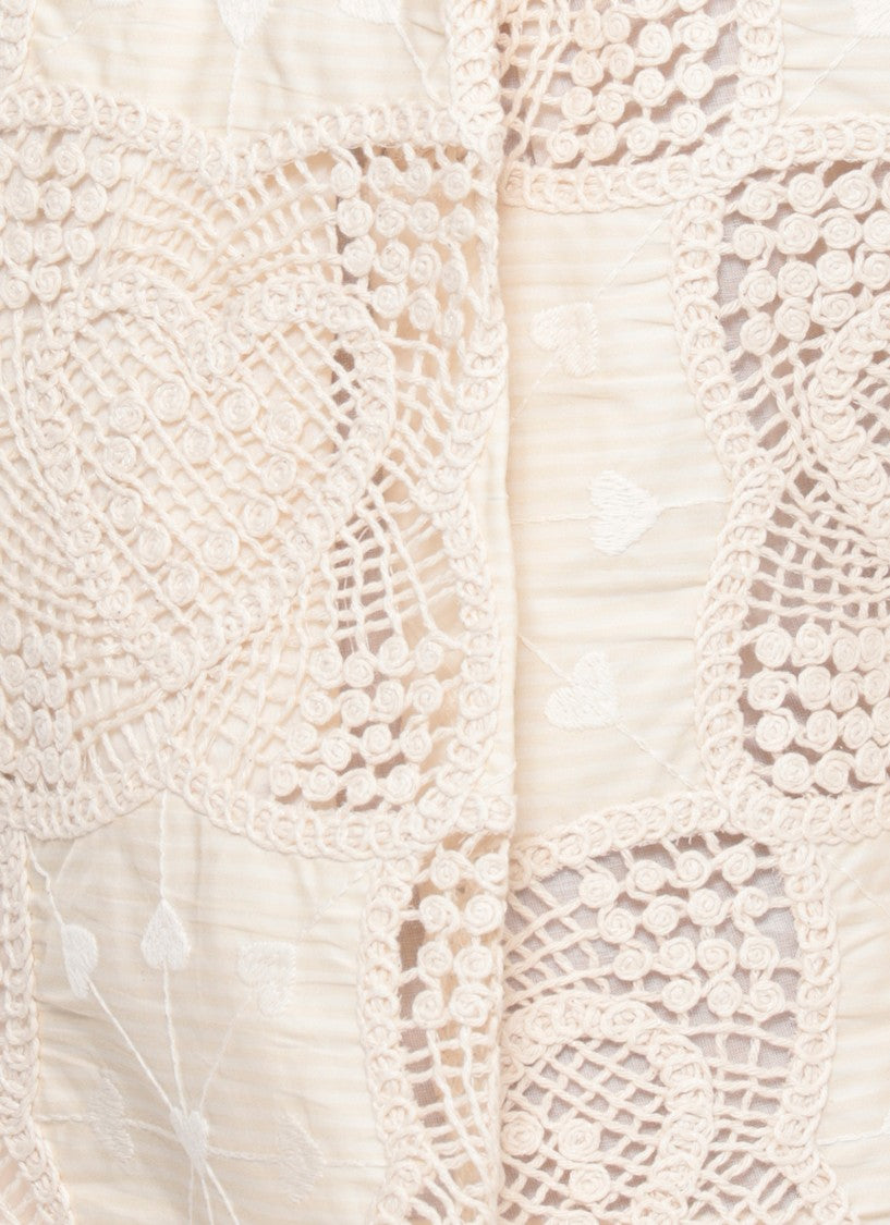 Zimmermann Beige Wanderlust Lace Cotton Shorts
