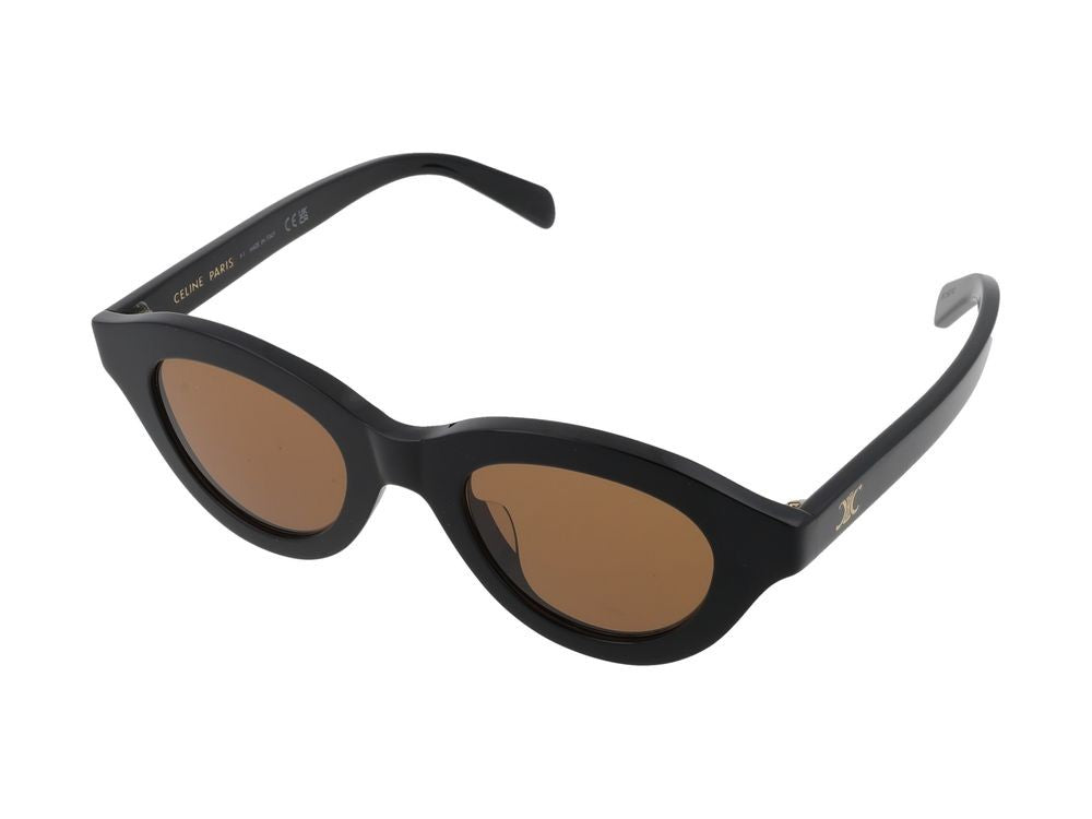 Celine Rounded Cat-Eye Gold Logo Detail Sunglasses