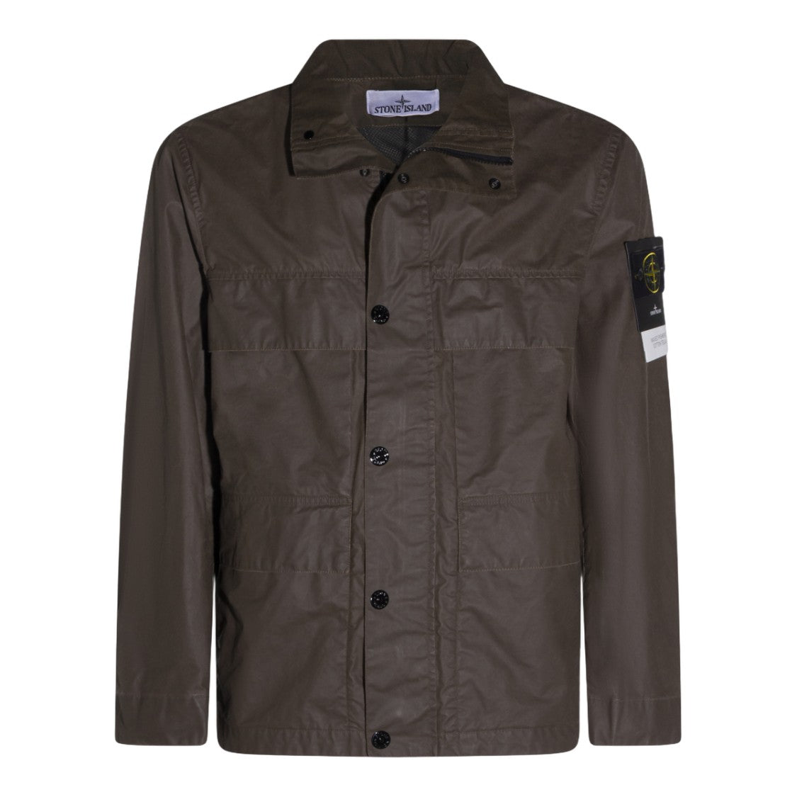 Stone Island Beige Jacket With Button-Up Front