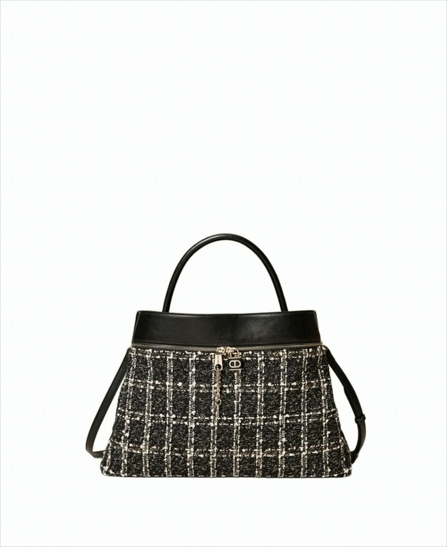 Twin-Set Jacquard Tweed Shoulder Bag
