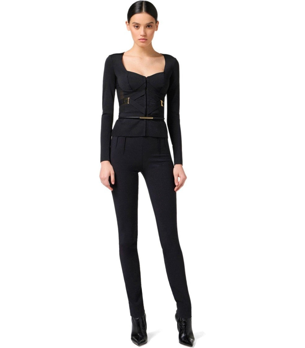 Elisabetta Franchi Black Bustier Jacket