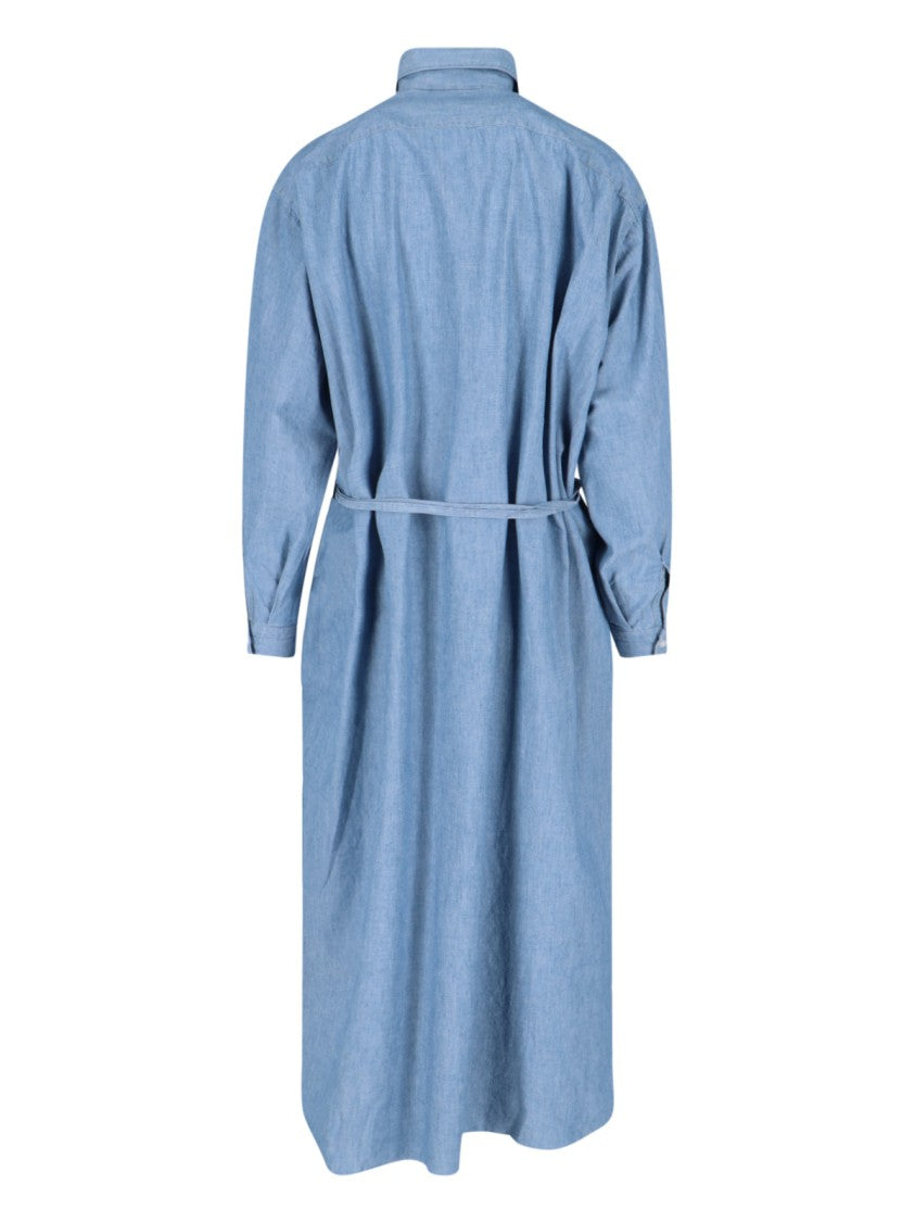 Finamore Maxi Shirt Dress – Light Blue