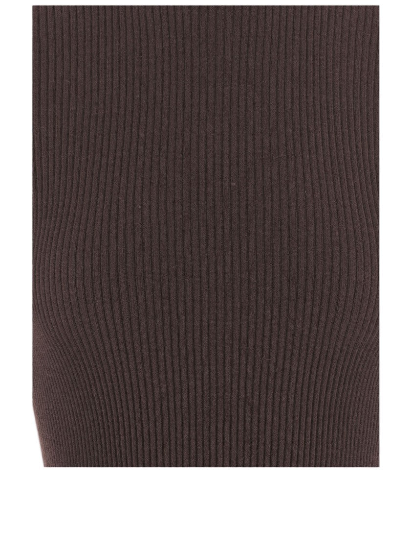 Oliver Lattughi Brown Ribbed Cashmere Sweater