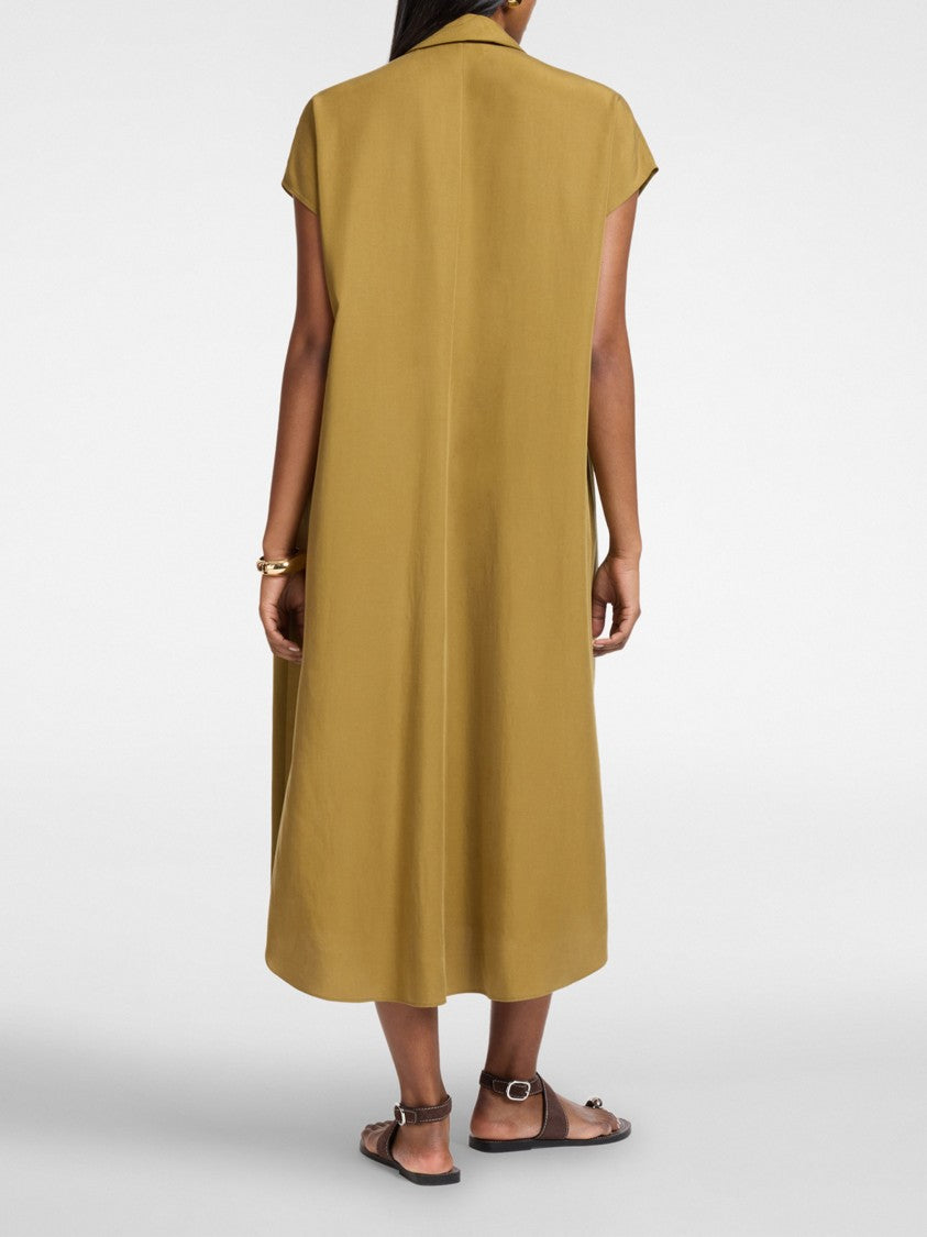 Elena Miro` Flowing Midi Classic Collar Relaxed Dress