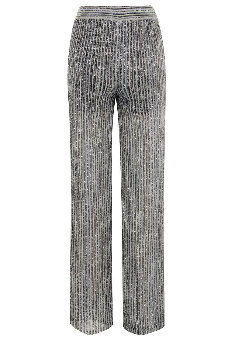 Missoni Straight-Leg Trousers With Sequined Vertical Stripes