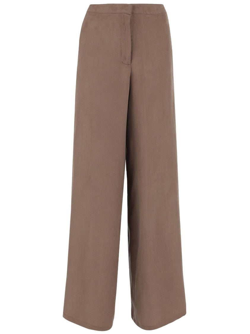 Blumarine Loose-Fit Gabardine Trousers With Concealed Closure