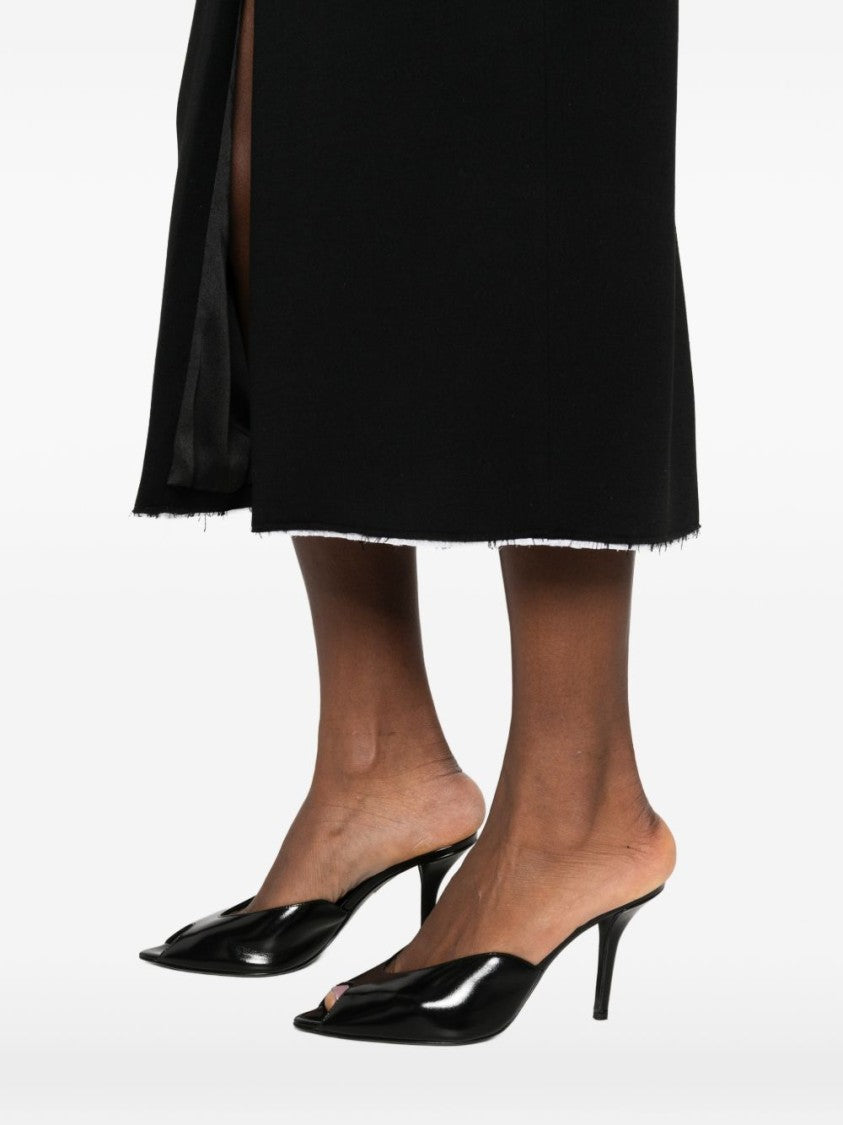Givenchy Black Silk And Nylon Midi Dress