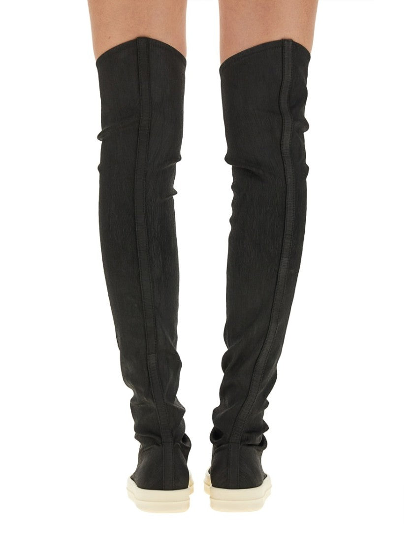 Drkshdw By Rick Owens Denim High Top Sneakers