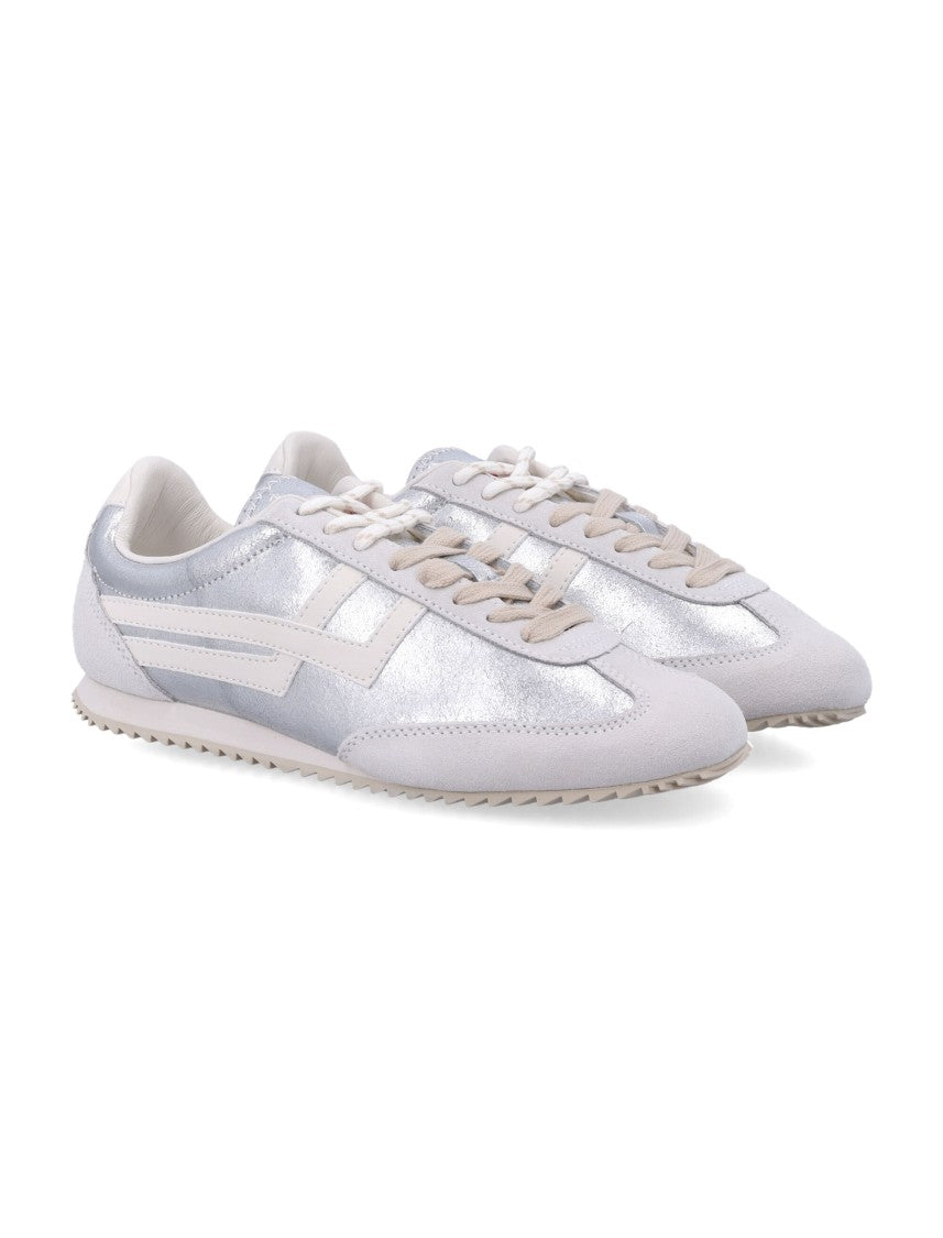 Pro-Keds Racer 77 Metallic Silver Low-Top Sneakers