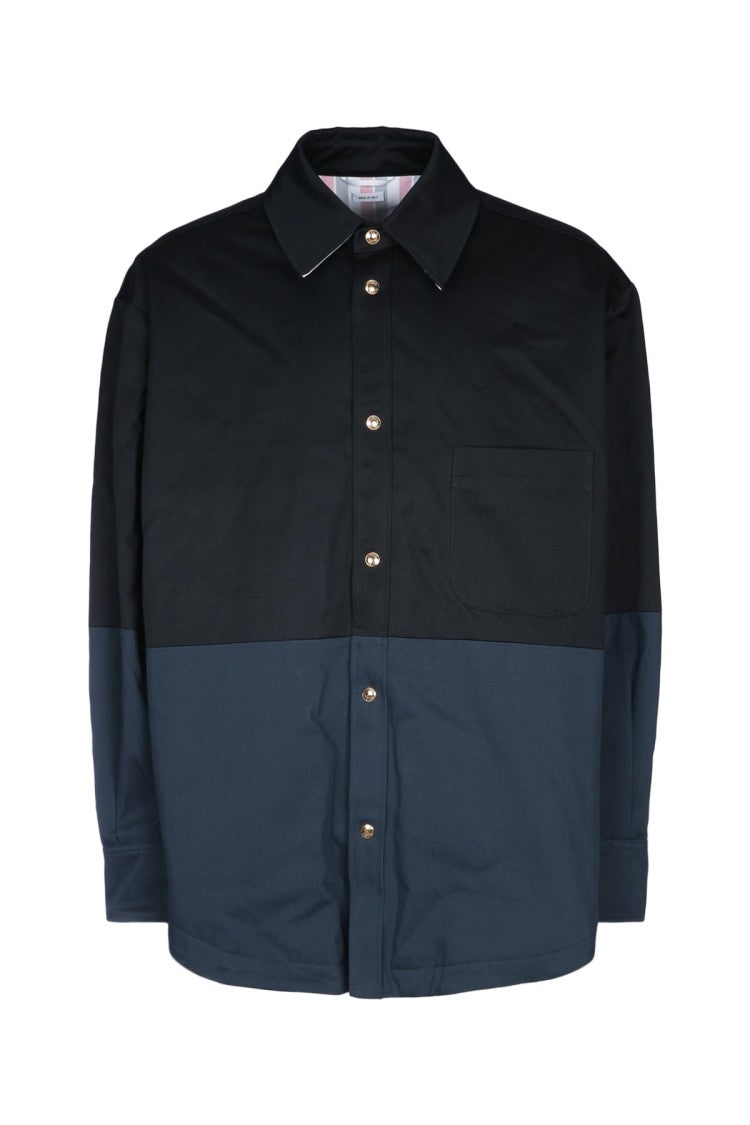 Thom Browne Color-Block Casual Jacket With Classic Collar