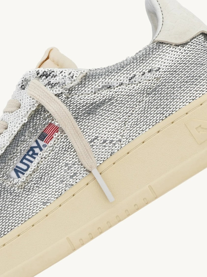 Autry Silver Dallas Low Sequin Sneakers