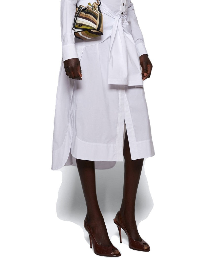 Amina Muaddi Kristina Sling Peep Toe Pumps - Patent Chocolate