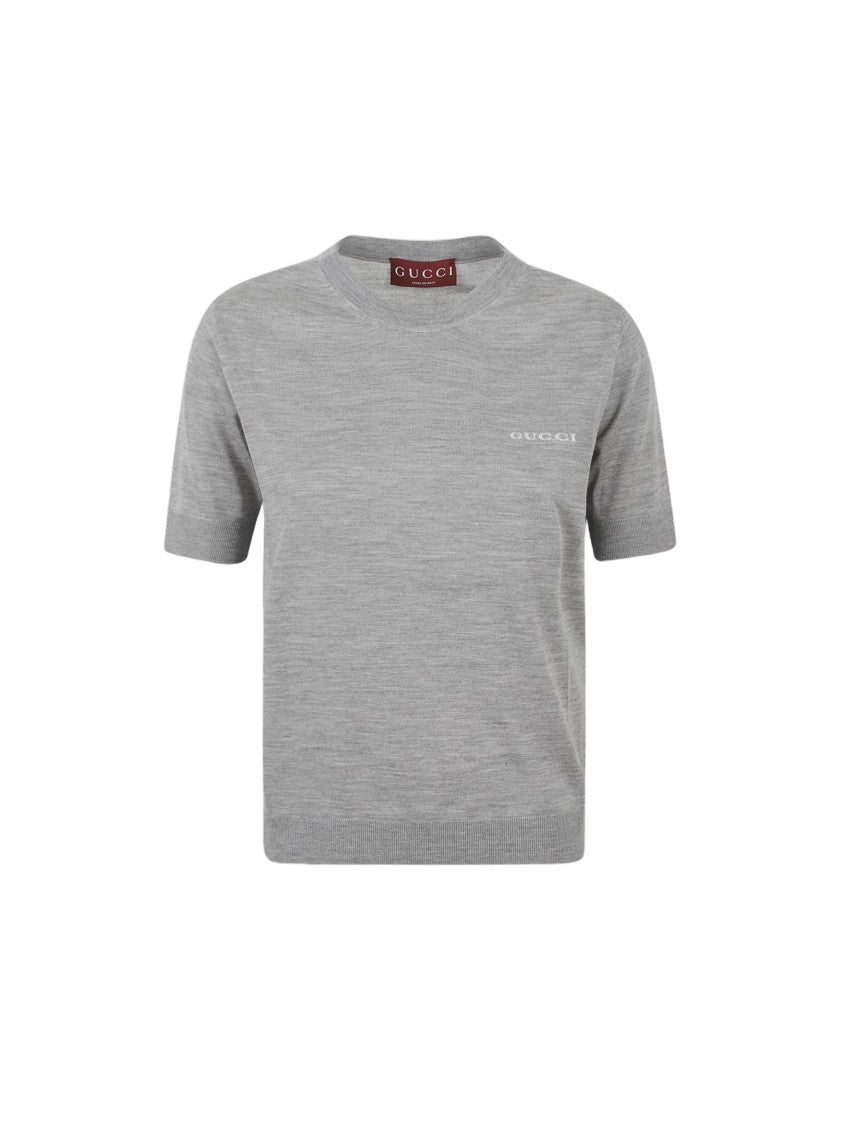 Gucci Cashmere-Silk Blend T-Shirt With Classic Crew Neckline