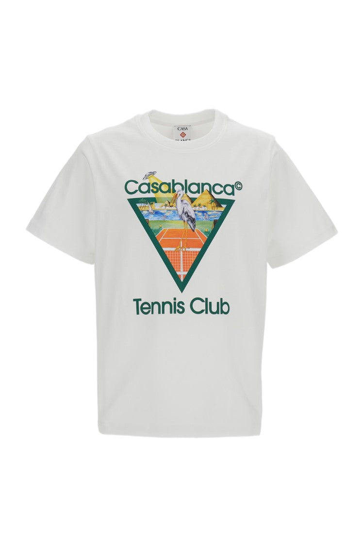 Casablanca White Tennis Club Icon Cotton T-Shirt