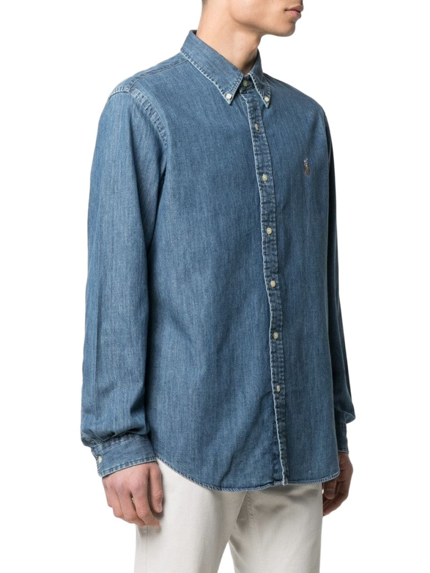 Polo Ralph Lauren Classic Button-Down Denim Shirt With Embroidered Logo