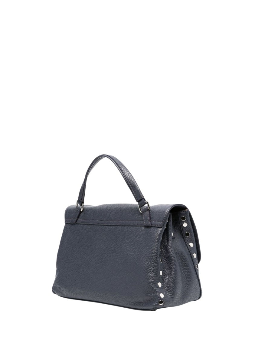 Zanellato Navy Blue Grained Texture Shoulder Bag