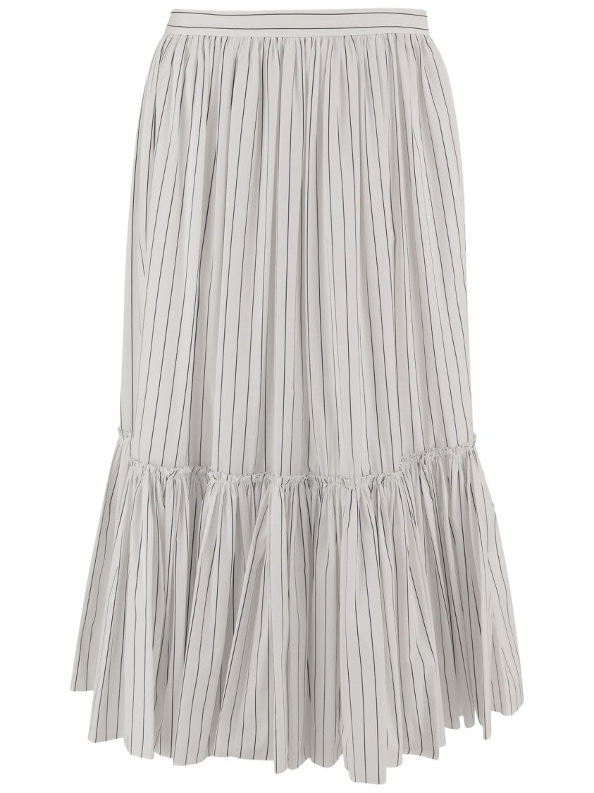 Jil Sander Cotton Skirt With Striped Pattern