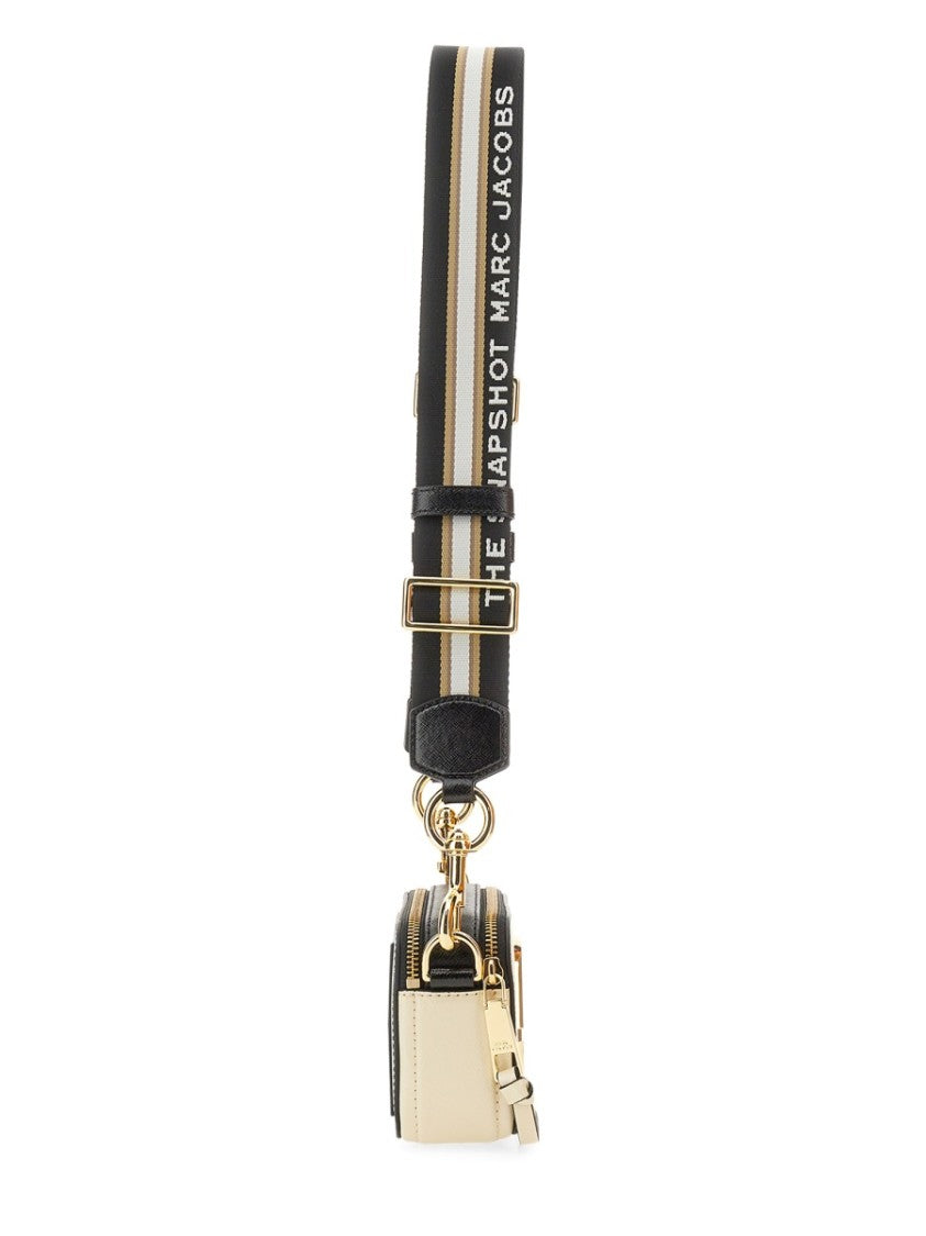 Marc Jacobs Compact Light Beige Crossbody Bag With Gold-Tone Logo