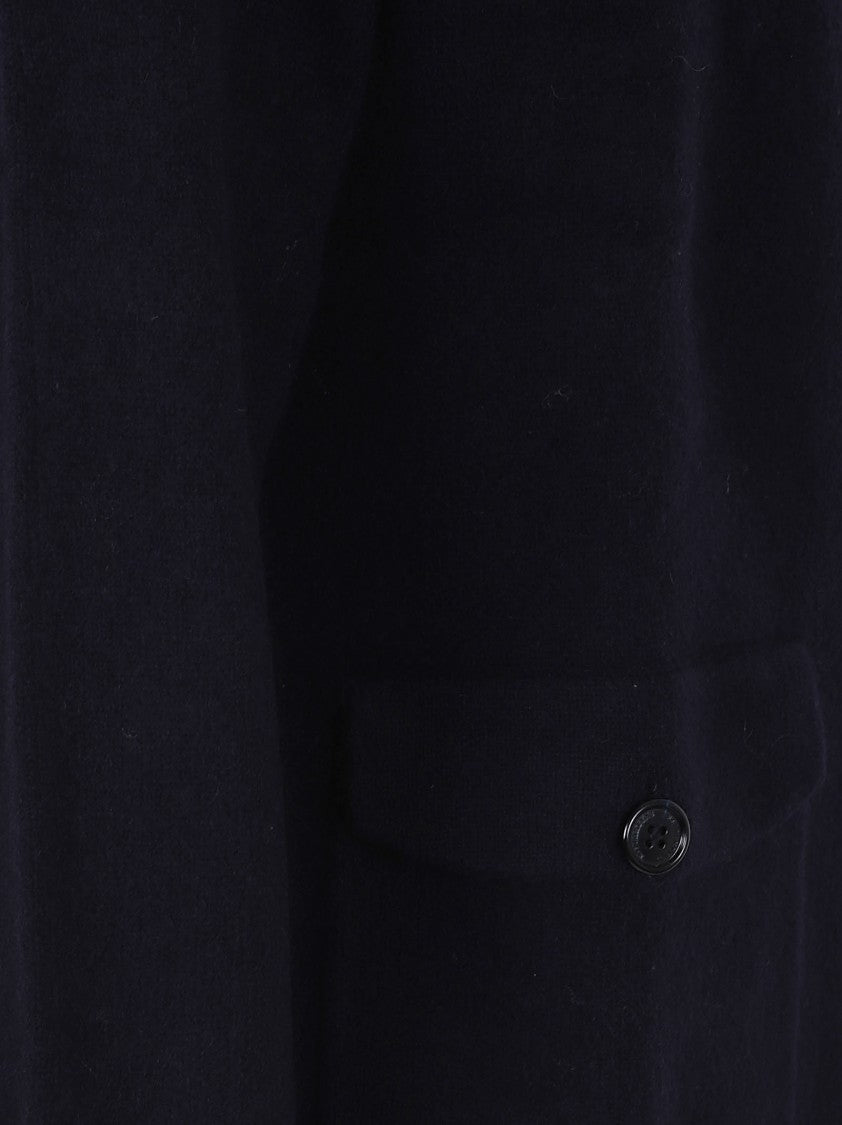 Ballantyne Textured Wool Cardigan With Stand-Up Collar