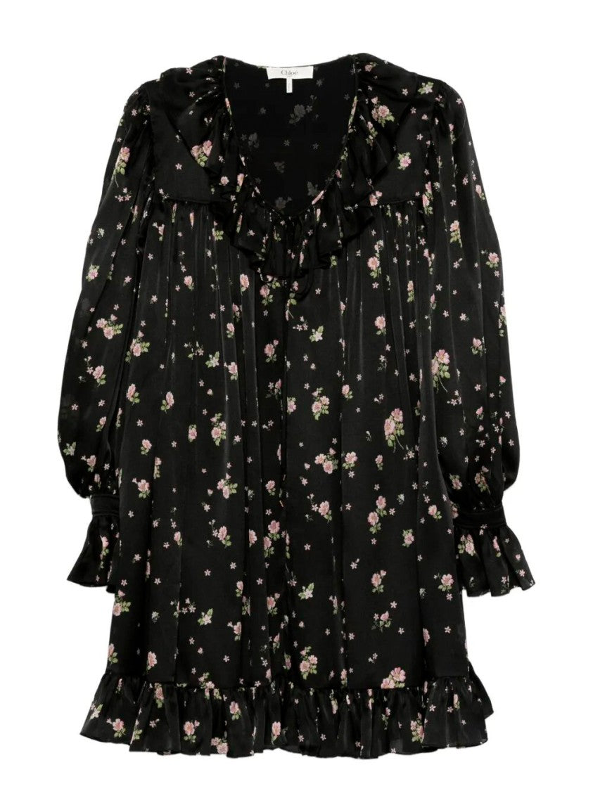 Chloé Ruffled Neckline Silk Blouse