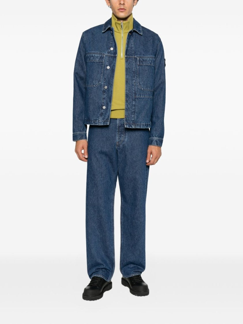 Stone Island Structured Denim Signature Patch Jacket