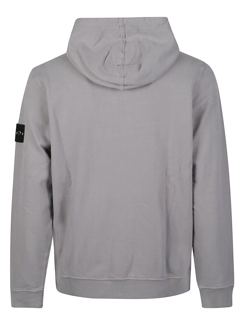 Stone Island Full-Zip Hooded Cotton Sweatshirt