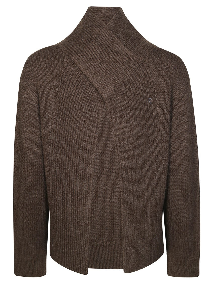 Ganni Chunky Yak Mix Open Back Pullover