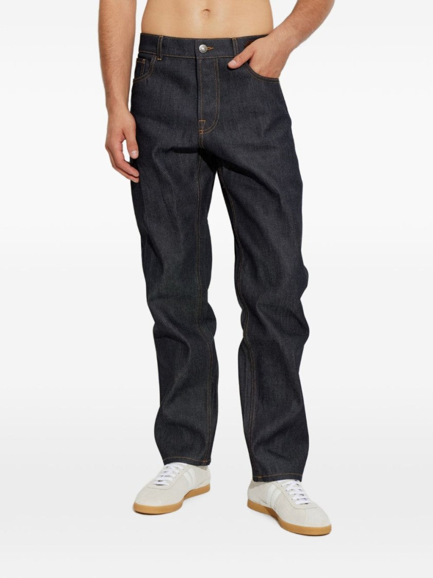 Lanvin Straight-Leg Denim Jeans With Silk-Nylon Composition