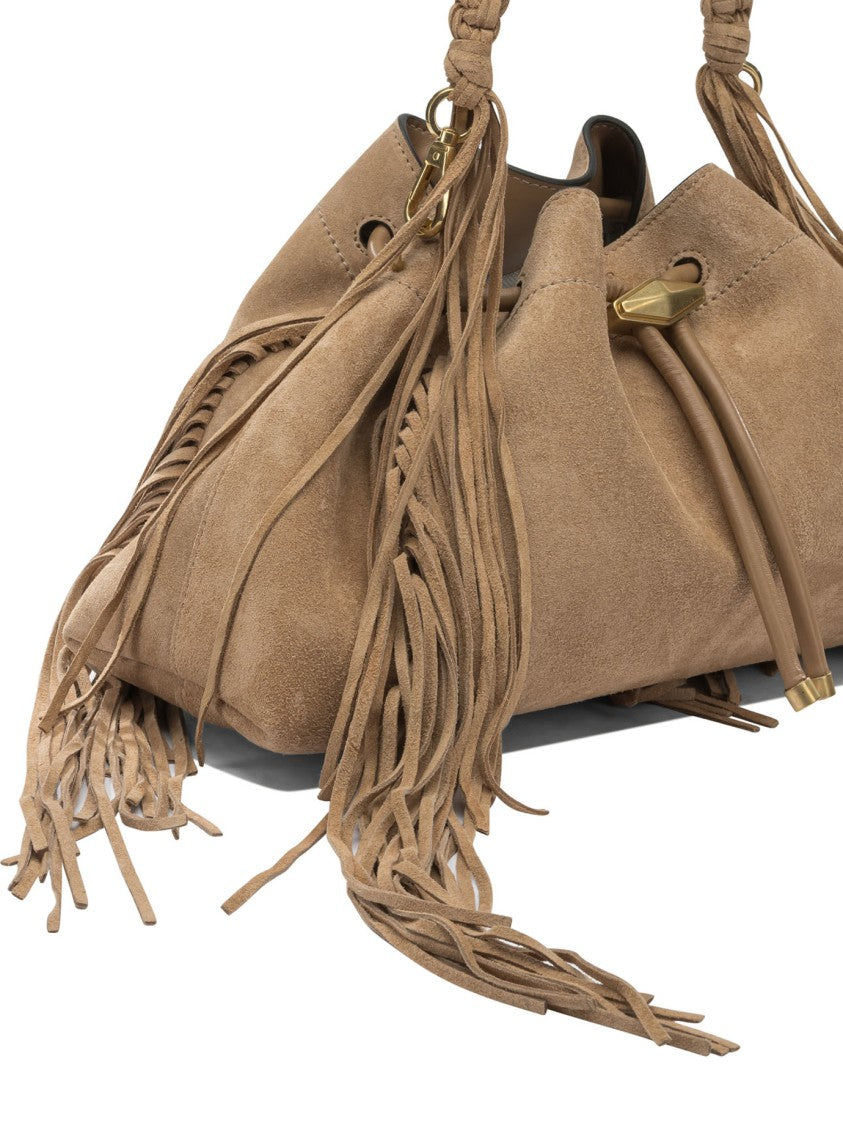 Jimmy Choo Suede Shoulder Bag With Braided Handles
