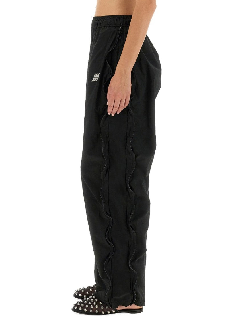 T By Alexander Wang Mid-Rise Track Pants With Unique Wavy Design