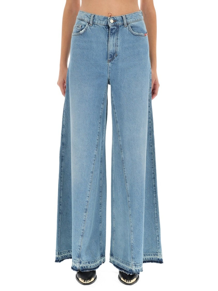 Amish Colette Rinse Wide-Leg Light Jeans