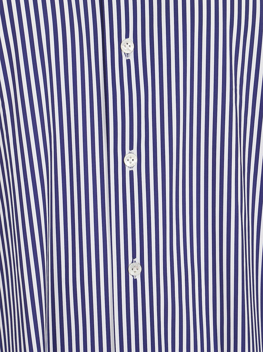 Barba Napoli Striped Stretch Shirt With Classic Collar And Button Closure