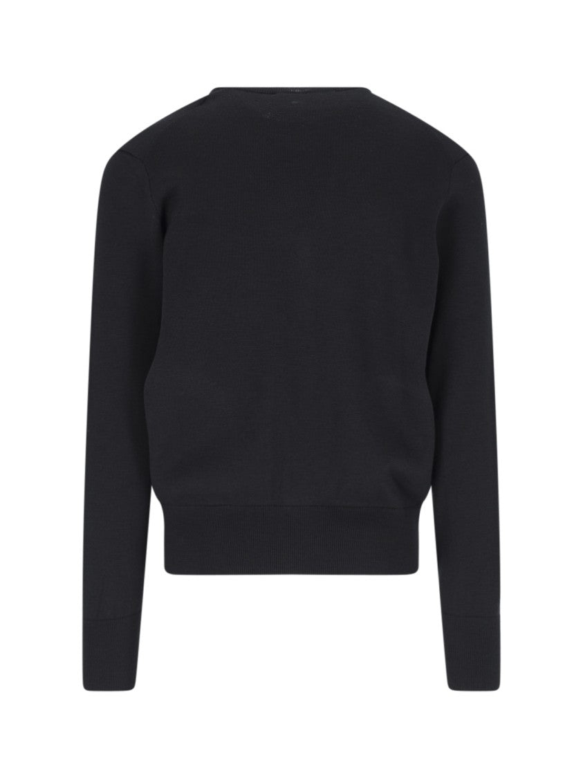 Ami Paris Black Ami De Coeur Wool Cardigan