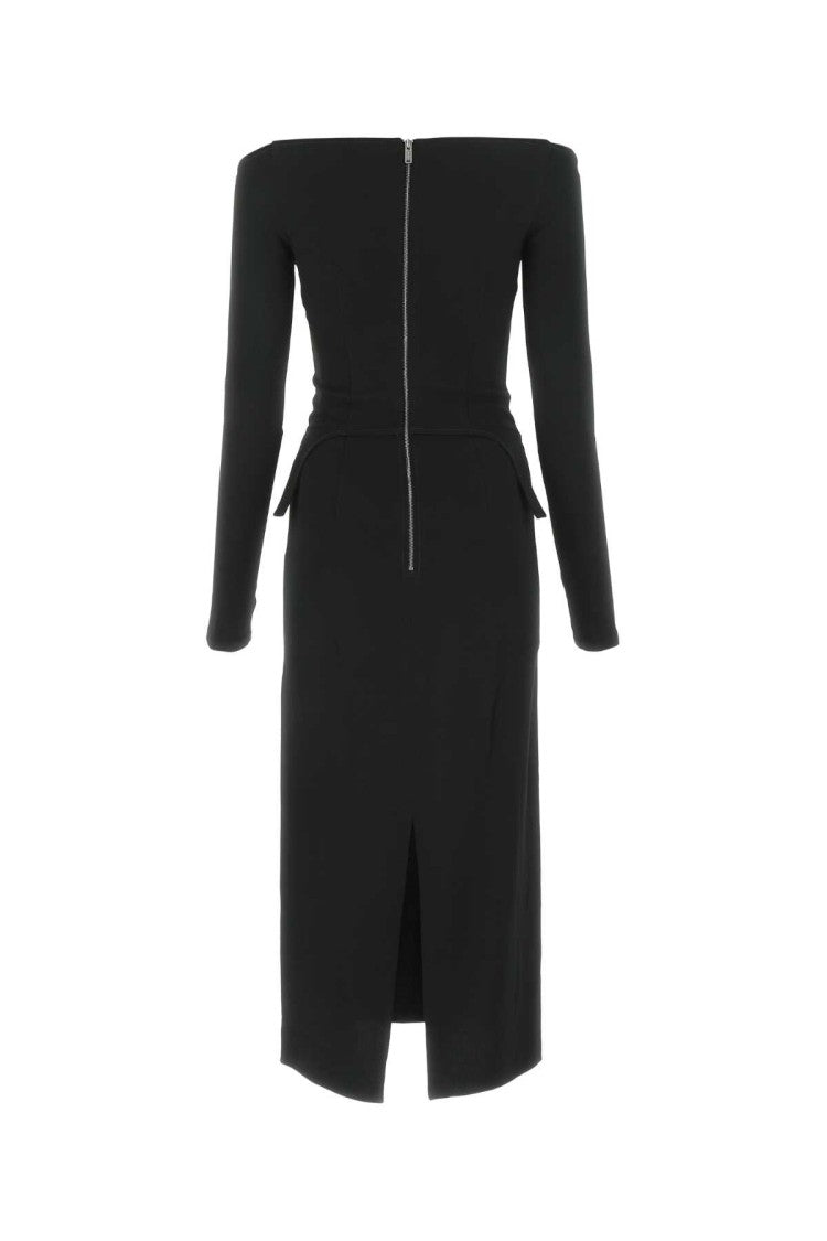 Dion Lee Black Crepe Lady Off-The-Shoulder Dress