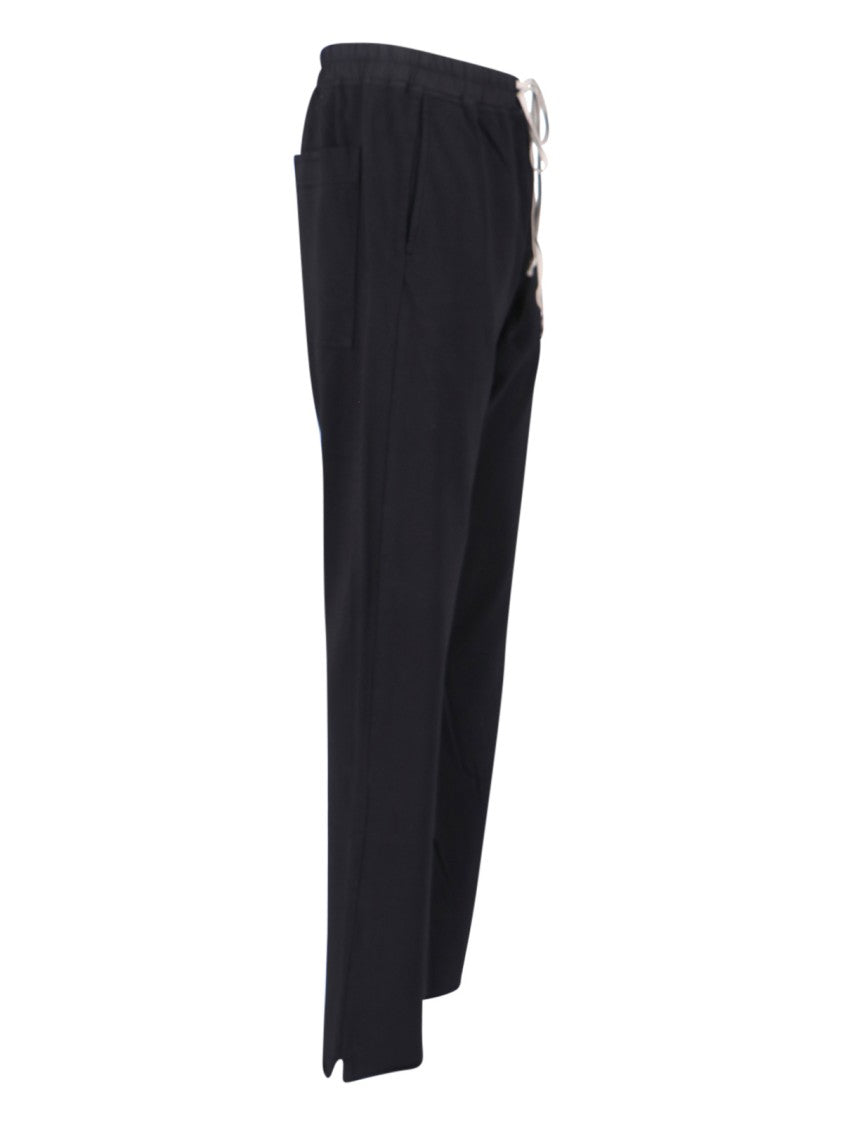 Drkshdw By Rick Owens Black Cotton Joggers With Mid-Rise Waist And Horn Button Details