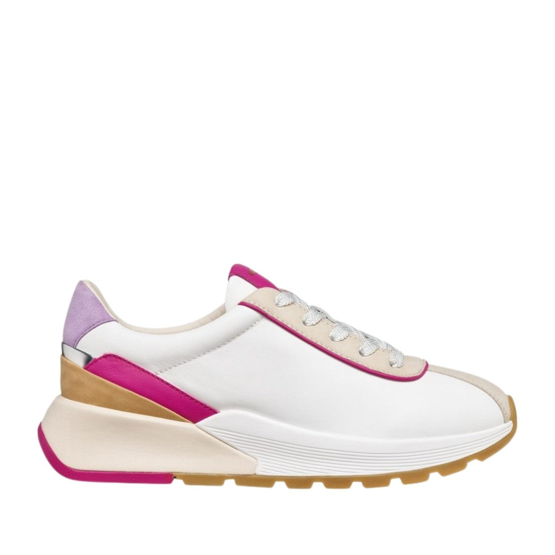 Geox Metropoli White Chunky Accent Sneakers