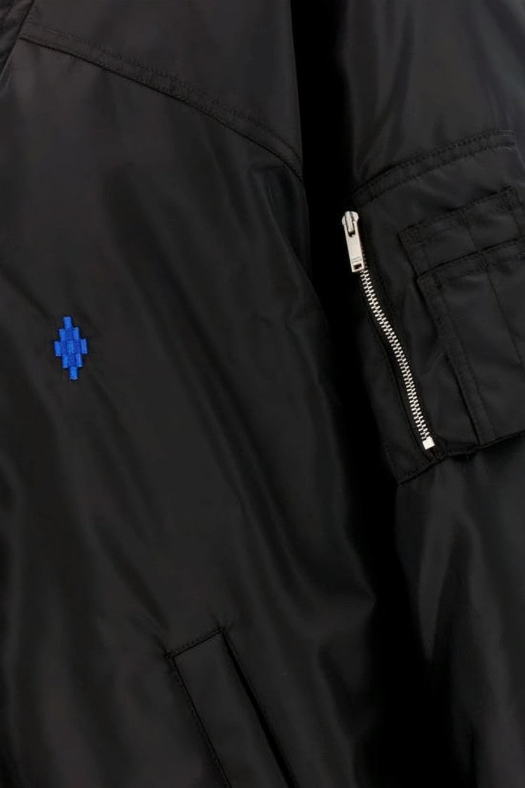 Marcelo Burlon Polyamide Black Jacket With Contrasting Blue Lining
