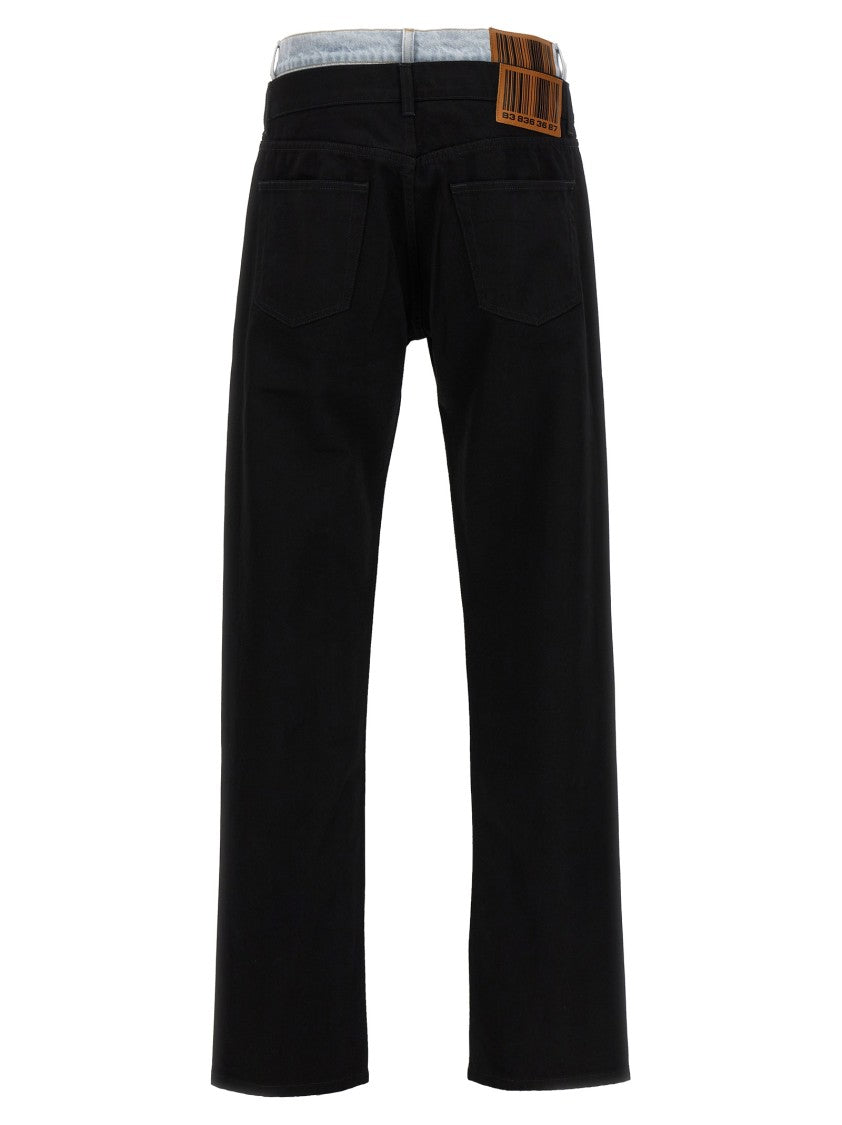 Vtmnts Denim Jeans With Contrast Double Waist Detail