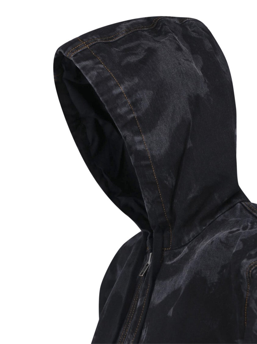 Vaquera Black Artistic Print Cropped Jacket