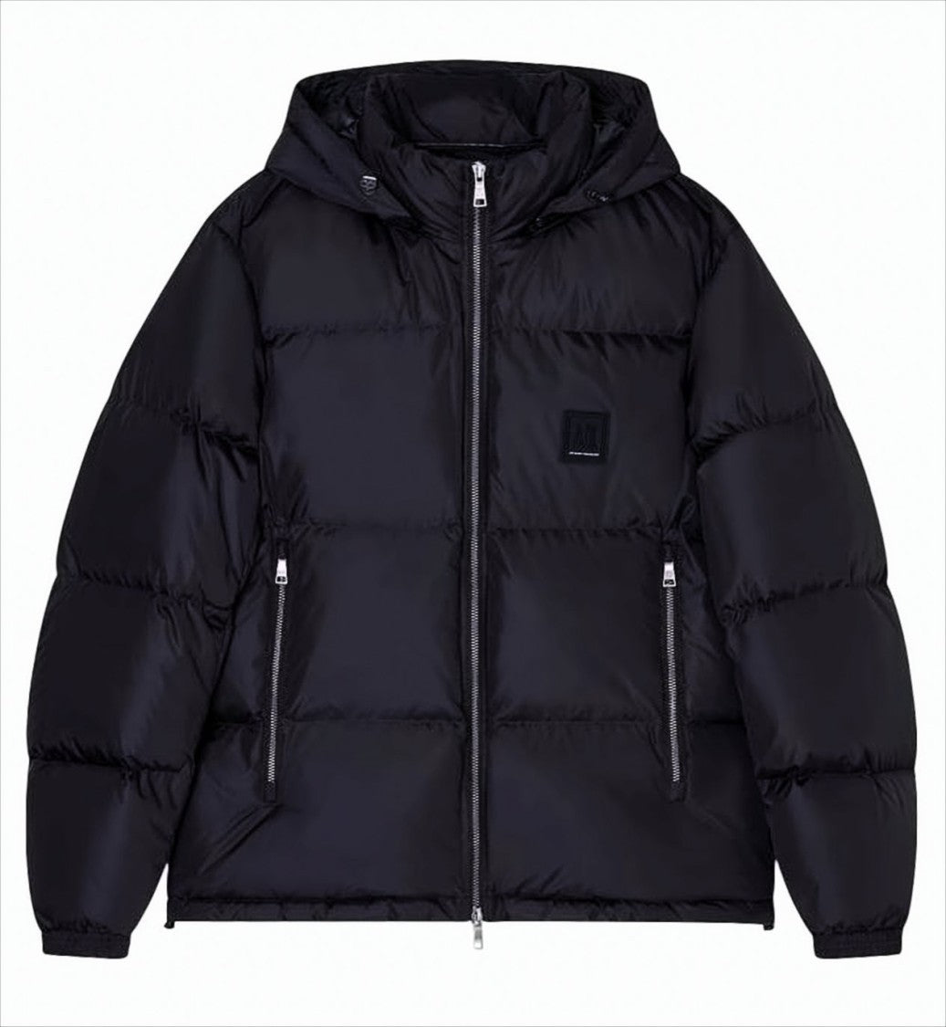 Armani Exchange Matte Quilted Padded Jacket With Adjustable Hood