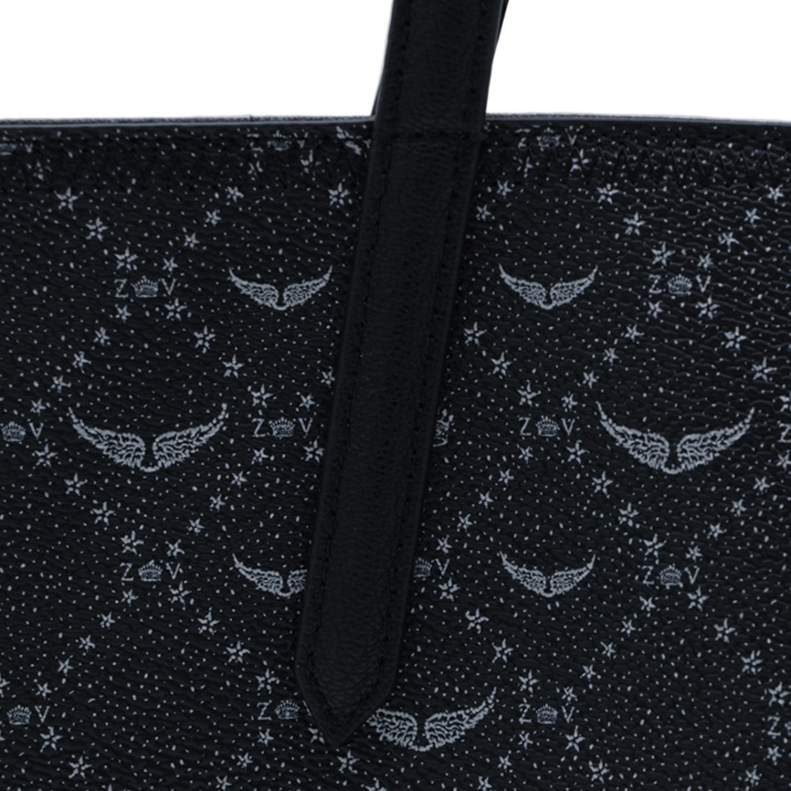 Zadig & Voltaire Textured Tote Bag With Winged Motifs And Stars
