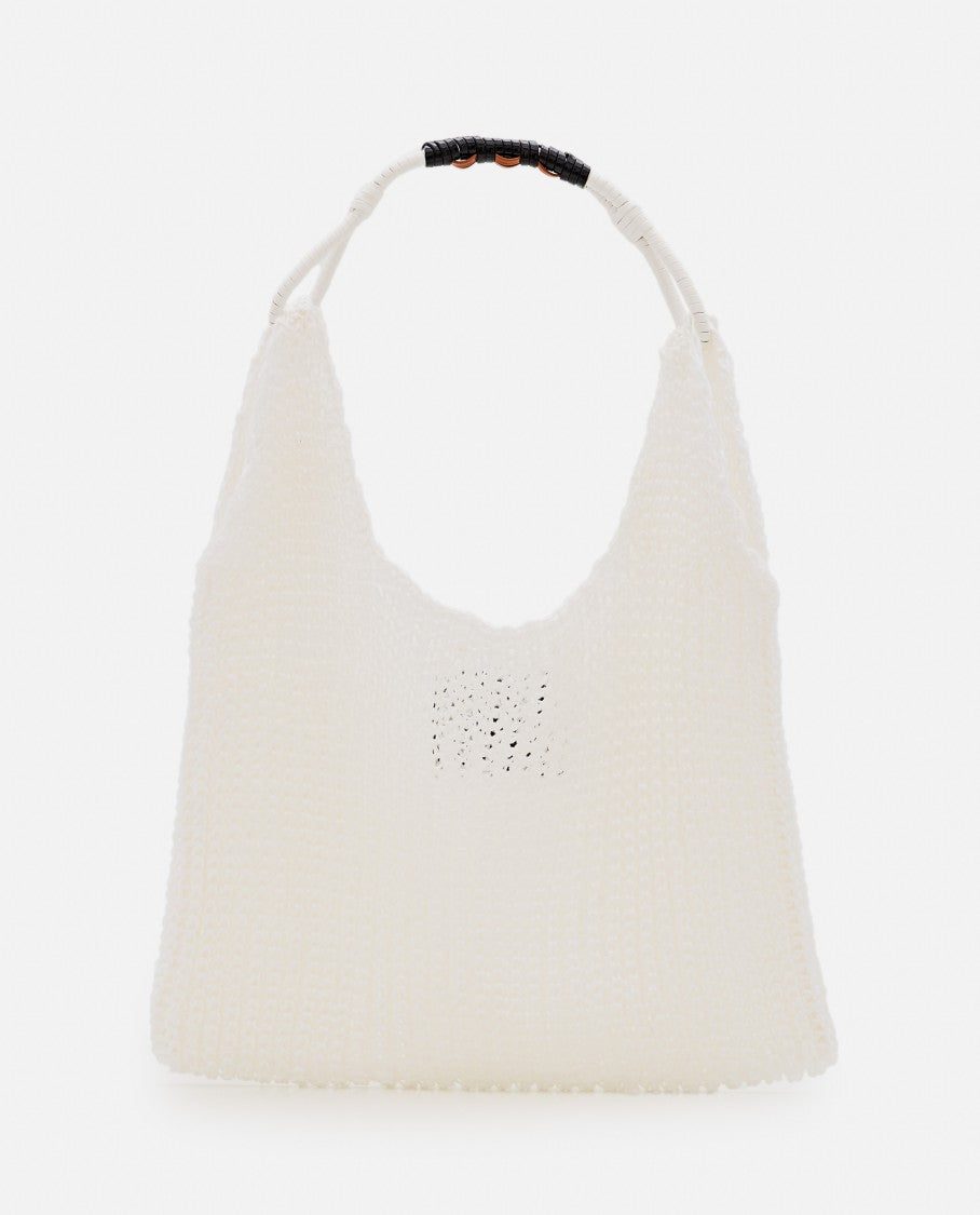 Plan C White Mesh Design Shopper Bag