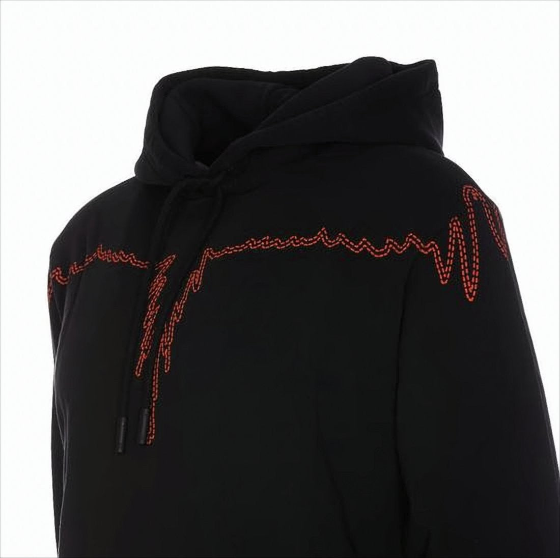 Marcelo Burlon Hooded Sweatshirt With Waveform Embroidery