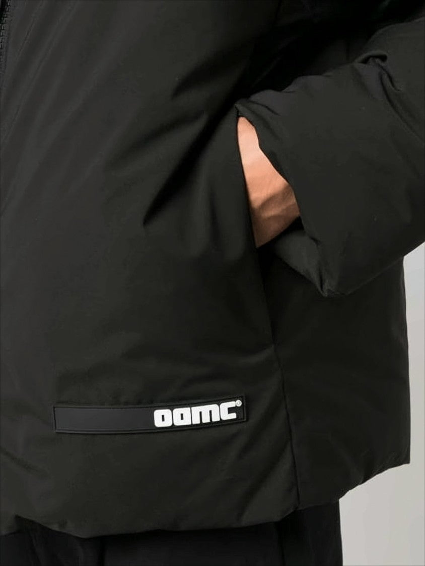 Oamc Boxy Black Padded Jacket With High Collar