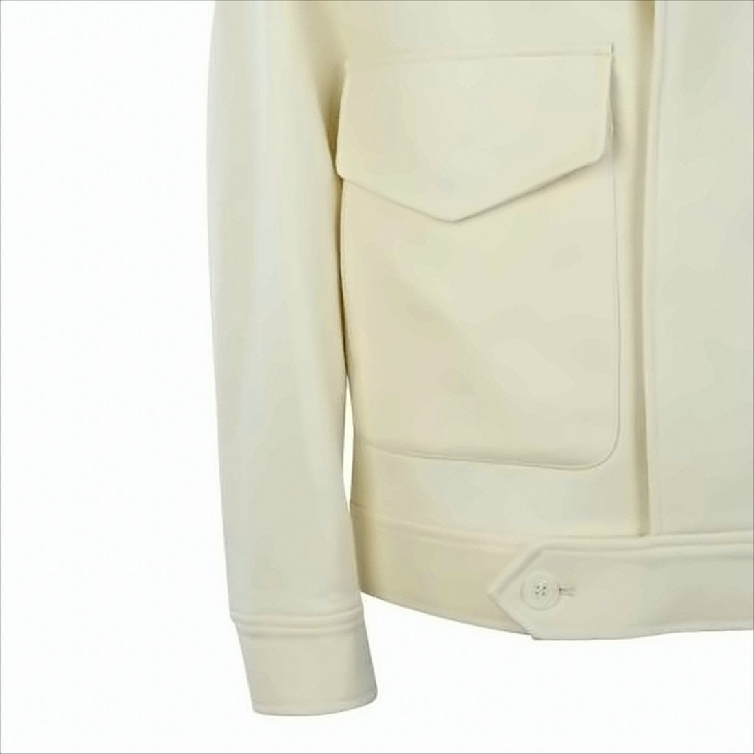 Ami Structured White Wool Jacket With Flap Pockets