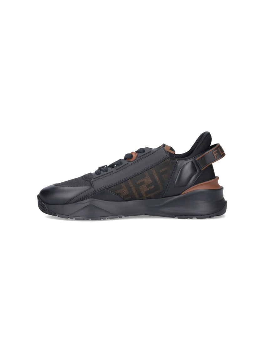 Fendi "Flow" Low-Top Sneakers – Black
