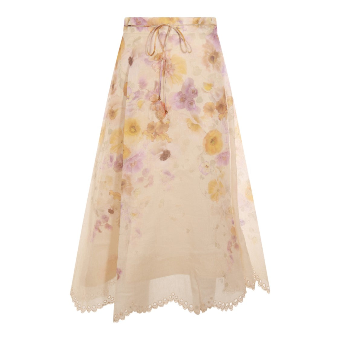 Zimmermann Pastel Floral Print Midi Skirt